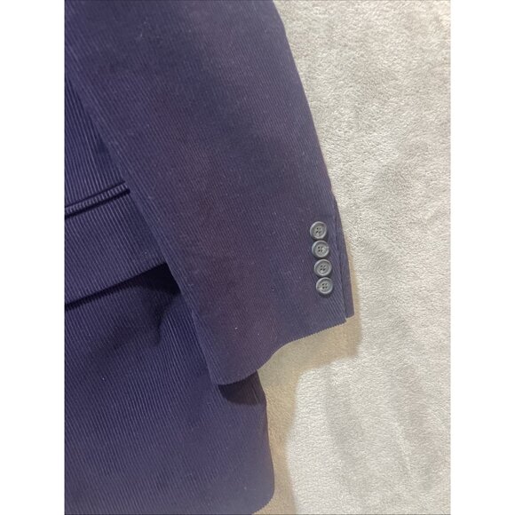 Lands End Royal Purple 100% WOOL Corduroy Blazer Sport Coat‎ Jacket Mens 41R - Picture 2 of 16